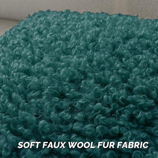 FUTEI Teal Decorative Throw Pillow Covers 22x22 Inch Set of 2,Soft Fluffy Faux Wool Fur Boucle Textured Cushion Case,Modern Home Decor for Couch Bed Living Room Office