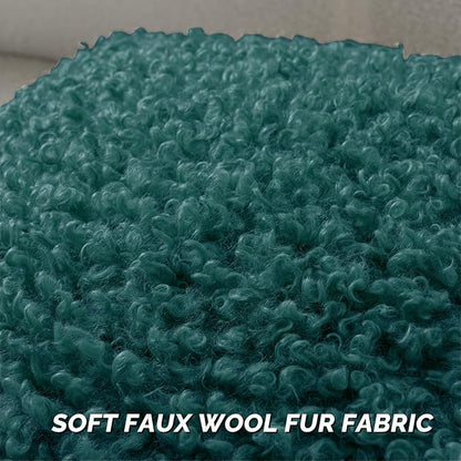 FUTEI Teal Decorative Throw Pillow Covers 26x26 Inch Set of 2,Soft Fluffy Faux Wool Fur Boucle Textured Pillow Shams,Modern Home Decor for Couch Bed Living Room Office