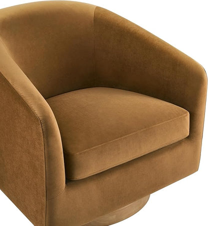 CHITA Swivel Accent Chair Set of 2, FSC Certified Upholstered Velvet Barrel Chair for Living Room, Fully Assembled, Sand