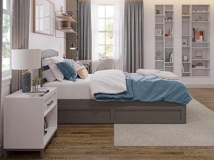 AFI, Warren Twin Platform Bed with Twin Trundle, Grey