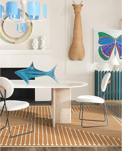 RUGGABLE x Jonathan Adler Machine Washable Modern Area Rug – Inkdrop Copper 8x10, Stain-Resistant, Non-Slip – Large Rugs for Living Room, Bedroom, Hallway, Entryway & Office–with Cushioned Pad