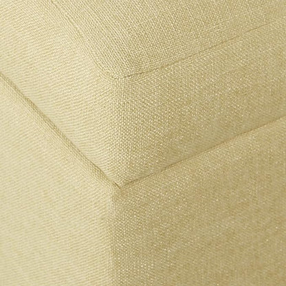HomePop Woven Square Storage Ottoman with Wood Legs, Tan