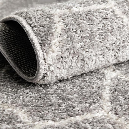 Unique Loom Trellis Frieze Collection Area Rug - Geometric (10' x 13', Light Gray/ Ivory)