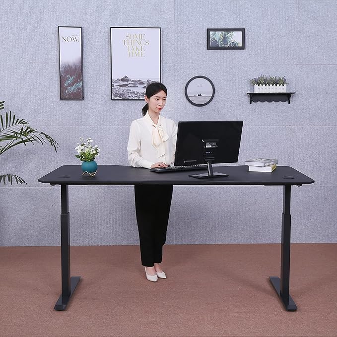 ApexDesk Elite Pro Series 60" x 27" Electric Height Adjustable Stand up Desk, Sit Stand Home Office Desk, Computer Desk - Curved Black