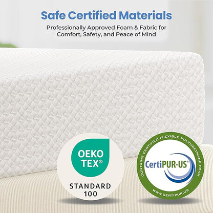 Yaheetech 12 Inch Full Size Mattress 3 Foam Layer Cooling Gel Memory Foam Mattresses, Green Tea for Fresher Sleep, Medium Firm, CertiPUR-US Certified, No Fiberglass, Full Mattress in a Box