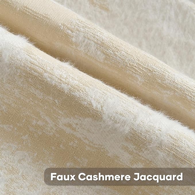 FUTEI Yellow White Decorative Throw Pillow Covers 24x24 Inch Set of 2,Soft Faux Cashmere Jacquard - Textured & Cozy Euro Pillow Shams,Modern Home Decor for Couch Bed Living Room