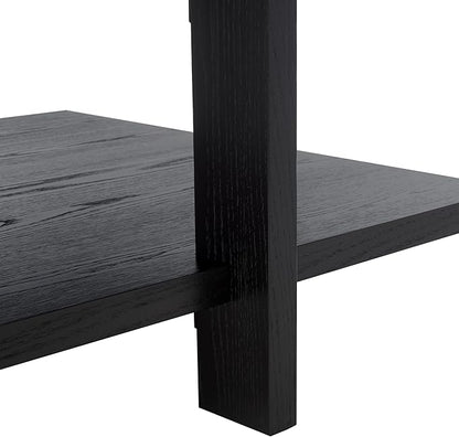 SAFAVIEH Couture Collection Quigley Black 2-Tier Square Coffee Table, Ideal for Living Room, Office, Bedroom