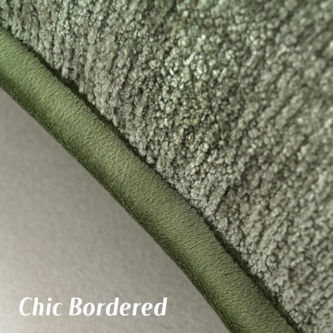 FUTEI Sage Green Chenille Throw Pillow Covers 20x20 Inch Set of 2,Soft Cozy Bound Edge Design Cushion Case,Home Decor for Couch Bed Living Room