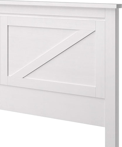 Glenwillow Home Farmhouse Style Wood Panel Headboard in Gloss White - Queen Size
