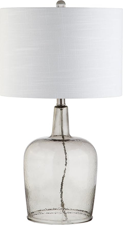 JONATHAN Y JYL4003A Augustine 26" Glass LED Table Lamp Modern Contemporary Bedside Desk Nightstand Lamp for Bedroom Living Room Office College Bookcase LED Bulb Included, Smoke Gray