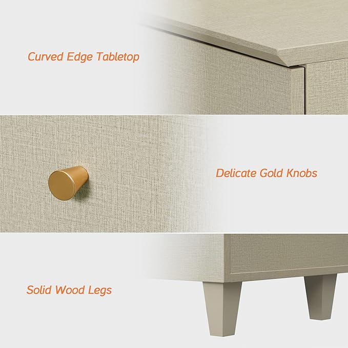 WAMPAT 4-in-1 Storage Cabinets for Living Room, 94.4" Sideboard with Drawers and Doors, Modern Beige Accent Cabinets with Adjustable Shelves for Dining Room, Hallway, Bedroom, 4 Packs