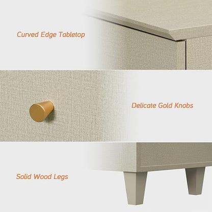 WAMPAT 4-in-1 Storage Cabinets for Living Room, 94.4" Sideboard with Drawers and Doors, Modern Beige Accent Cabinets with Adjustable Shelves for Dining Room, Hallway, Bedroom, 4 Packs