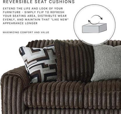 Signature Design by Ashley Maitelynn Contemporary Loveseat with Accent Pillows, Reversible Cushions and Sloped Arms, Light Gray