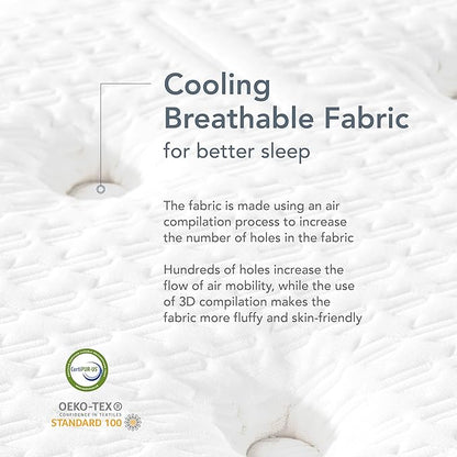 EPITEX Silverluxe Twin Mattress, 8 Inch Gel Memory Foam Twin Mattress in a Box, Individual Pocket Spring for Low Motion Transfer, Medium Firm, Gray