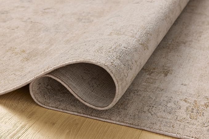 Loloi Chris Loves Julia Louisa Collection LOI-01 Oatmeal/Stone 3'-6" x 5'-6", .38" Pile Height, Accent Rug