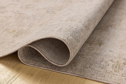 Loloi Chris Loves Julia Louisa Collection LOI-01 Oatmeal/Stone 3'-6" x 5'-6", .38" Pile Height, Accent Rug