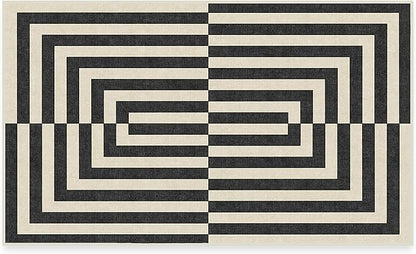 RUGGABLE x Jonathan Adler Machine Washable Modern Area Rug – Op Art Charcoal 3x5, Stain-Resistant, Non-Slip – Small Rugs for Living Room, Bedroom, Hallway, Entryway & Office–with Cushioned Pad