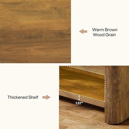 Tribesigns Farmhouse Entryway Bench, 53.5" Wood End of Bed Bench with Shoe Storage, 2-Tier Narrow Indoor Bench for Entryway, Bedroom, Hallway