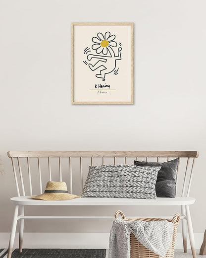 HesenDot Unframed Floral Wall Art Set of 3,12x16in Matisse Canvas Prints,Abstract Keith Haring Botanical Posters Decor,Minimalist Modern Flower Artwork for Living Room Bedroom Office Home