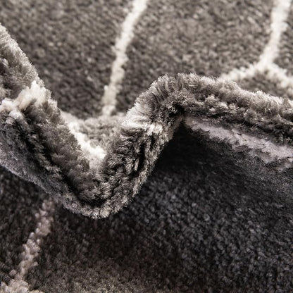 Unique Loom Trellis Frieze Collection Area Rug - Geometric (4' x 6' Oval, Dark Gray/ Ivory)