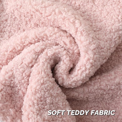 FUTEI Pink Throw Pillow Covers 20x20 Inch Set of 2,Furry Faux Fur Teddy Boucle Textured Cushion Covers,Soft Fluffy Decorative Pillow Case,Home Decor for Couch Bed Living Room Office Car