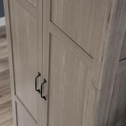 Sauder Select Storage Cabinet, Pantry Cabinet Kitchen Storage with Adjustable Shelves, Bathroom Storage Cabinet, in Silver Sycamore