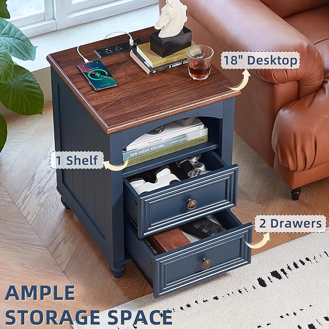 Farmhouse Dressers & Night Stand Set of 4, Wood 54" Wide Dresser & 35" Tall Chest of Drawers, 18" with Charging Station Nightstand Set of 2, Bedroom Furniture Dresser Set for Home Living Room Hallway