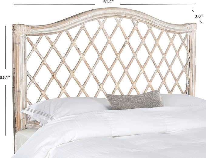 SAFAVIEH Home Collection Gabriella Antique Grey Wicker Headboard, Queen