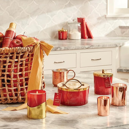 Thymes Scented Candles for Home Decor - Luxury Home Fragrance Gifts for Women & Men - Fall Candles with Warm Notes of Apple, Clove, & Cardamom - Harvest Red (Simmered Cider, 13 oz)