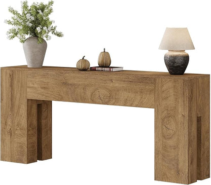 Tribesigns 71-Inch Long Console Table for Entryway, Farmhouse Sofa Console Behind Couch, Entry Table for Hallway, Foyer, Living Room, Burlywood
