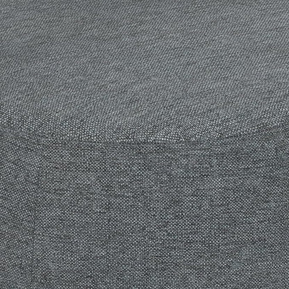 SIMPLIHOME Ramsay 16 inch Wide Contemporary Irregular Footstool in Grey Linen Look Fabric, Fully Assembled for the Living Room