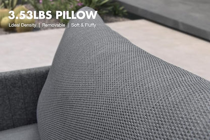 PURPLE LEAF 9 Pieces Patio Conversation Sets with Thick Cushions and Pillows Outdoor Couch Sectional Set Patio Conversation Set for Garden Poolside Backyard Gray