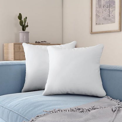 Acanva 28x28 Throw Pillow Inserts Set of 2, Premium Polyester Fiber Fill Square Sham Stuffer Cushion for Sofa, Bed, Couch and Chair, Machine Washable, White