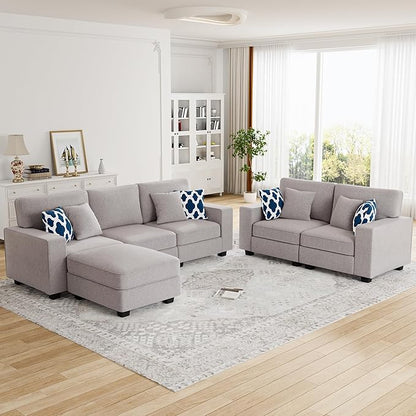 Legend Vansen Modular Sectional Sofa L Shaped Couch with Ottoman Modern Reversible Corner Sectional Couch for Living Room