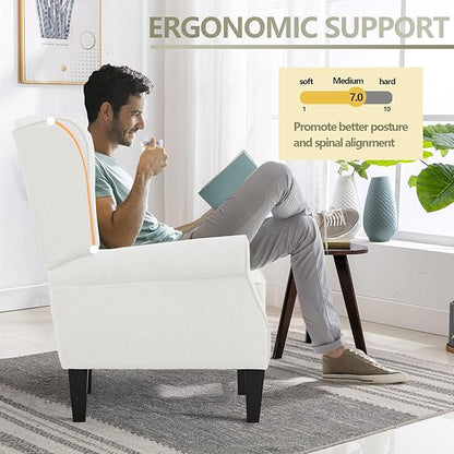 Accent Chair Set of 2, Modern Living Room Chairs with Wingback, Comfy Upholstered High Back Single Sofa for Bedroom, Mid-Century Reading Armchair Sillas para Sala