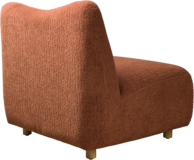 Art Leon Modern Accent Chair - Fabric Modular Sofa Chair Armless Chair with Wooden Legs Set of 2 for Living Room Bedroom Brown