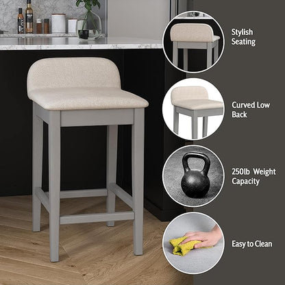 Hillsdale Furniture Maydena Wood Counter Height Stool, Distressed Gray