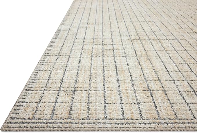 Loloi Amber Lewis Bexley Collection BEX-04 Slate/Natural 5'-0" x 7'-6" Area Rug Neutral, Textured, Living, Bedroom, Dining, Carpet