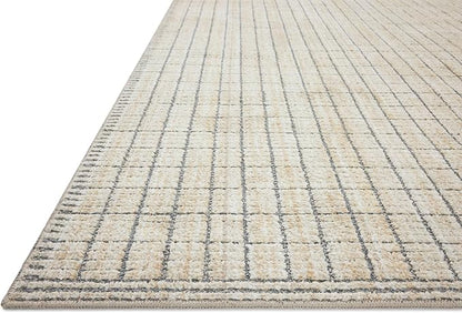 Loloi Amber Lewis Bexley Collection BEX-04 Slate/Natural 6'-6" x 9'-3" Area Rug Neutral, Textured, Living, Bedroom, Dining, Carpet