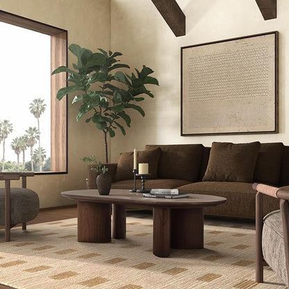 SAFAVIEH Couture Collection Barnard Walnut Oval Solid Wood Coffee Table