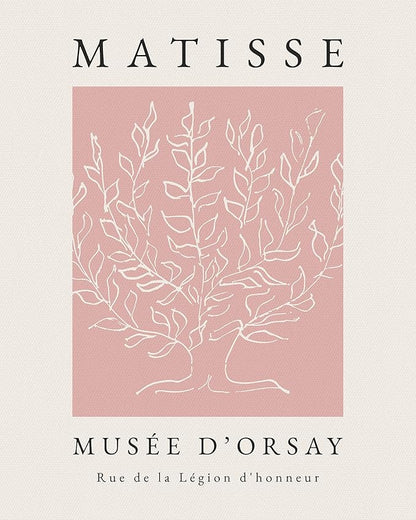 Matisse Wall Art Decor Set of 3,Abstract Matisse Wall Art Exhibition Posters,Unframed Pink Tree Wall Art,Truly Quality Canvas Prints for 11x14in,Art Poster Decoration for Kitchen,