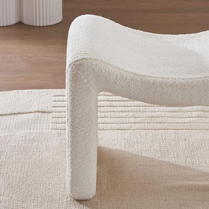 VANOMi Large Footstool Ottoman, Multi-Functional Modern Foot Stool, Sofa Footrest Extra Seating for Living Room, Entryway, Hallways and Bedrooms, Large, White