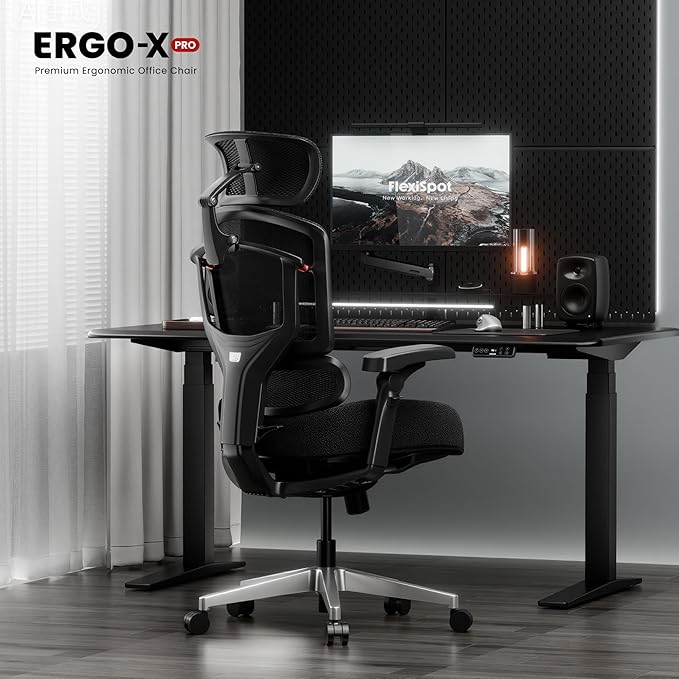 FLEXISPOT ErgoX-PRO Ergonomic Office Chair Black – Cloudtech Cushion, 5D Lumbar, 7D Armrests, 4D Headrest, 551LBS Capacity – Office, Gaming, Home