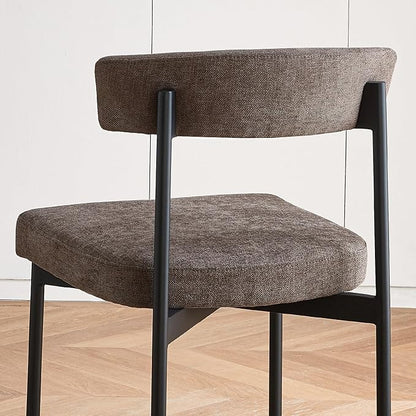 Grey Modern Bar Stools Set of 3, 24 Inch Counter Stools with Curved Backrest, Counter Height Bar Stools for Kitchen Island