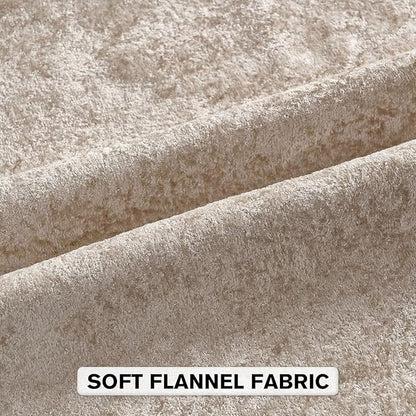 FUTEI Beige Flannel Throw Pillow Covers 18x18 Inch Set of 2,Soft Dimensional Textured Cushion Cases,Modern Home Decor for Couch Living Room
