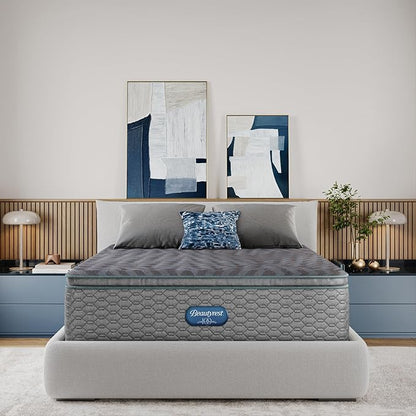 Beautyrest Days End Medium Firm Pillow Top 14.75" Mattress - Twin - Cooling Tech, Supportive Durable Pocketed Coils, Pressure Relief, Motion Separation; 100 Night Sleep Trial and 10 Year Warranty