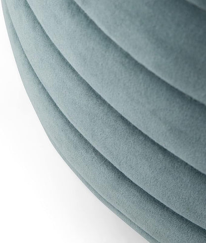 SIMPLIHOME Vivienne Boho Round Pouf in Turquoise Velvet Fabric for the Living Room, Bedroom and Kids Room