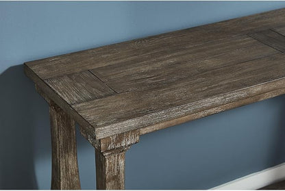 Signature Design by Ashley Johnelle Casual Sofa Table, Plank-look Framed Tabletop, Weathered Finish, Elm Veneers and Wood, 60" W x 18" D x 31.88" H, Gray