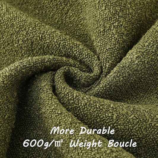 FUTEI Pack of 2 Moss Green Decorative Throw Pillow Covers 20x20 Inch Soft Cozy Solid Boucle Textured Cushion Case,Modern Home Decor for Couch Bed Living Room