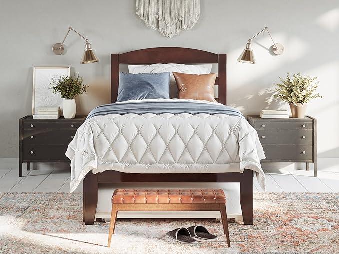 AFI, Warren Twin Platform Bed with Twin Trundle, Walnut